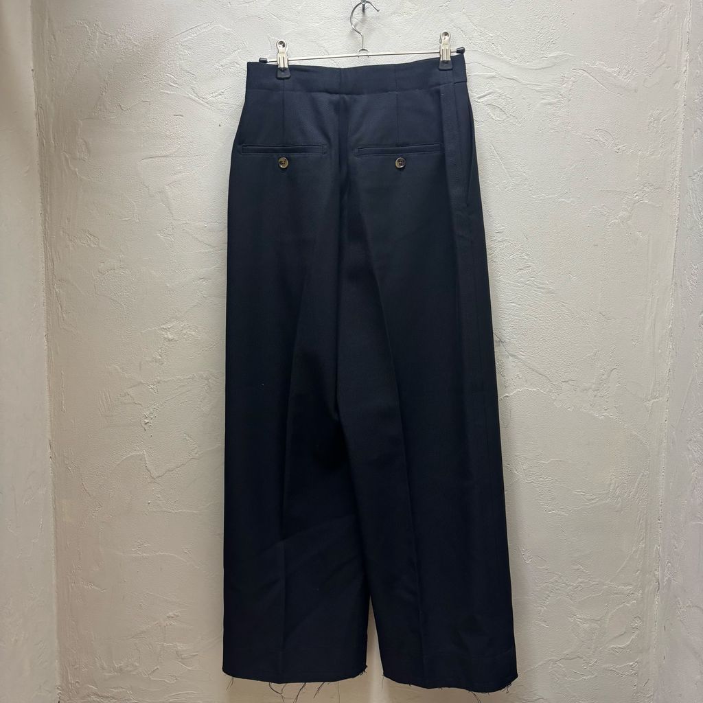 HELMUT LANG ヘルムートラング WOOL TWILL ST HGH WAST CRO スラックス 16-6406040 ブラック size 0 代官山A 12