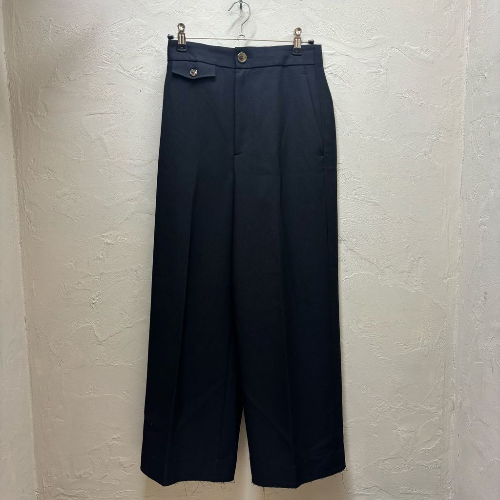 HELMUT LANG ヘルムートラング WOOL TWILL ST HGH WAST CRO スラックス 16-6406040 ブラック size 0 代官山A 12
