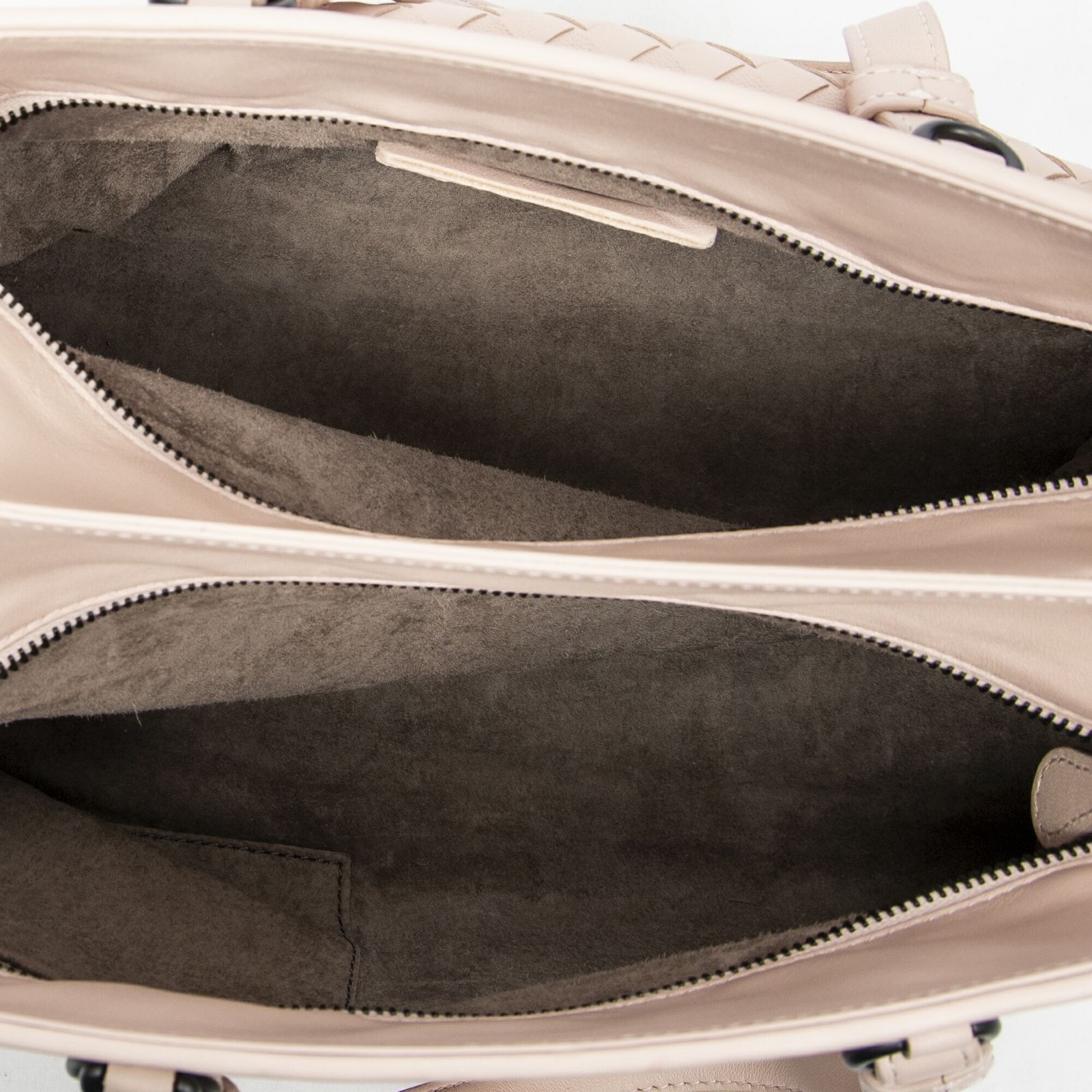 ボッテガヴェネタダブルサイドジップトップハンドルライトピンクイントレチャートレザーA