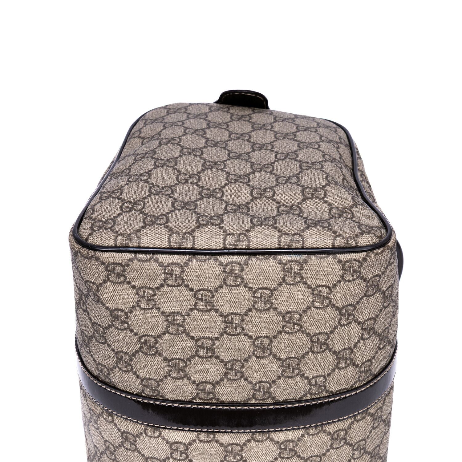 グッチボストンベージュ ダークブラウンスプリームPVCキャンバスA