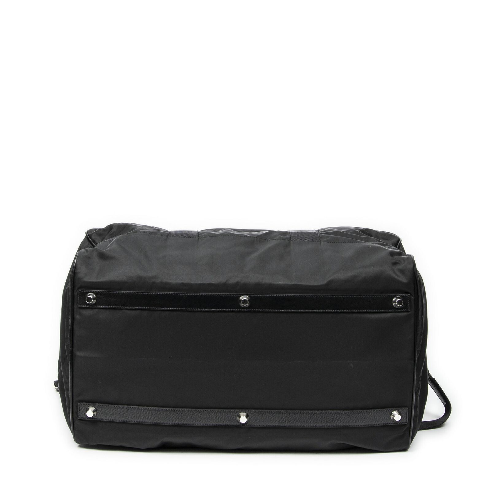  PRADA プラダラージウェブ折りたたみボストン黒ナイロンキャンバスA その他 バッグ