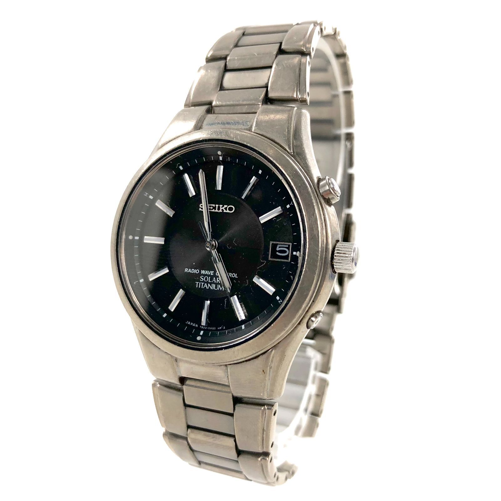 SEIKO セイコー 7B22-0AD0 SS/ソーラー ブラック文字盤 メンズ腕時計 