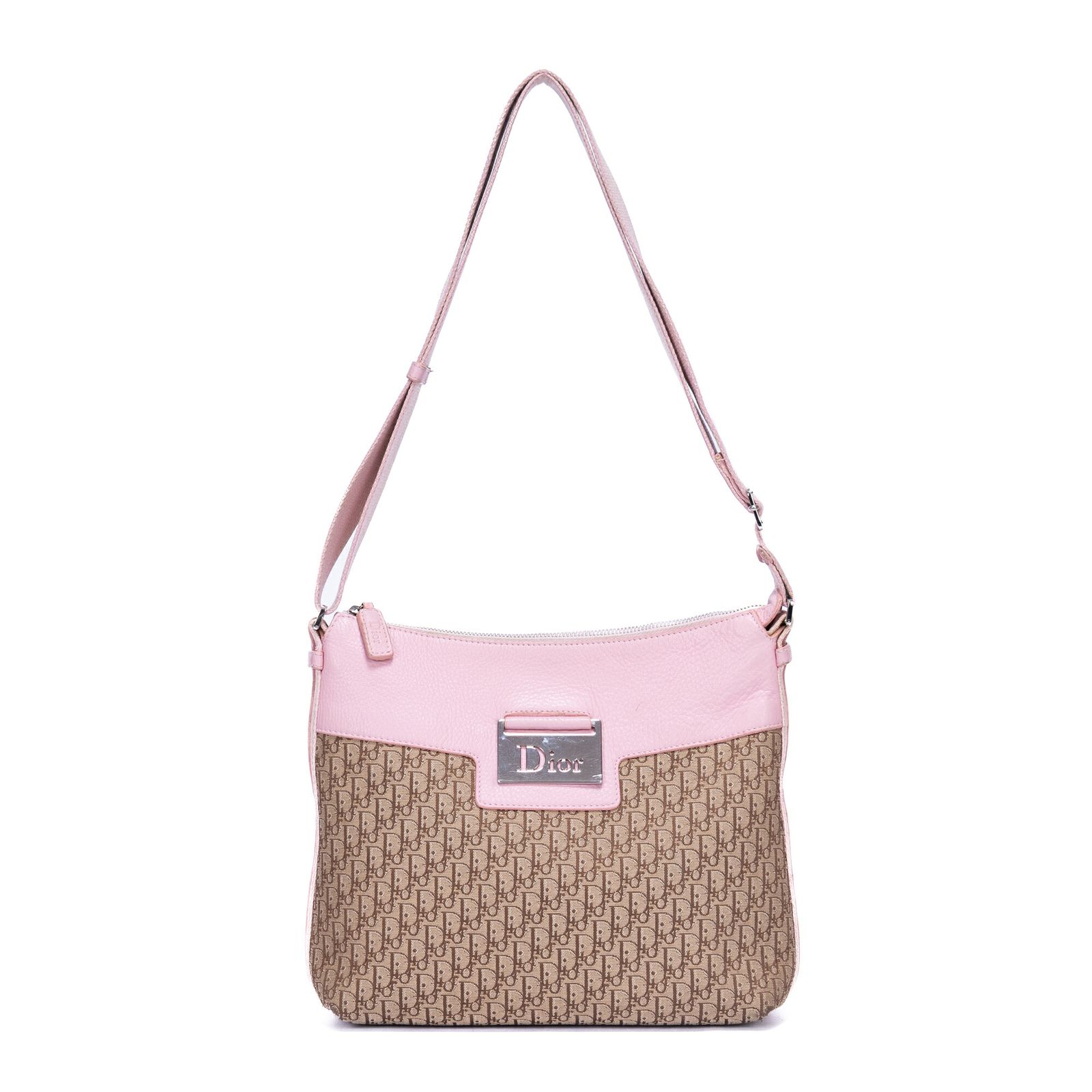 DIOR ディオールディオリッシモ ストリート シック オブリークベージュ ピンクトロッター柄 キャンバスA