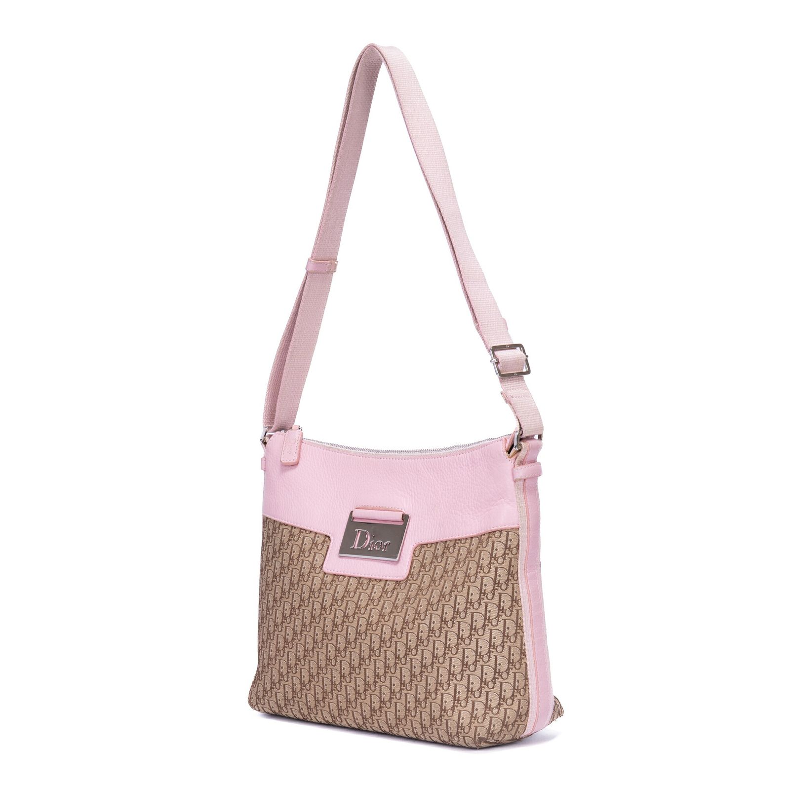 DIOR ディオールディオリッシモ ストリート シック オブリークベージュ ピンクトロッター柄 キャンバスA