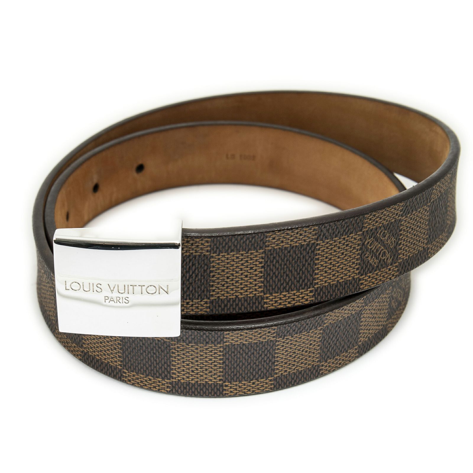 LOUIS VUITTON ルイヴィトンセントゥール カレ ベルト茶色ダミエ エベヌAB
