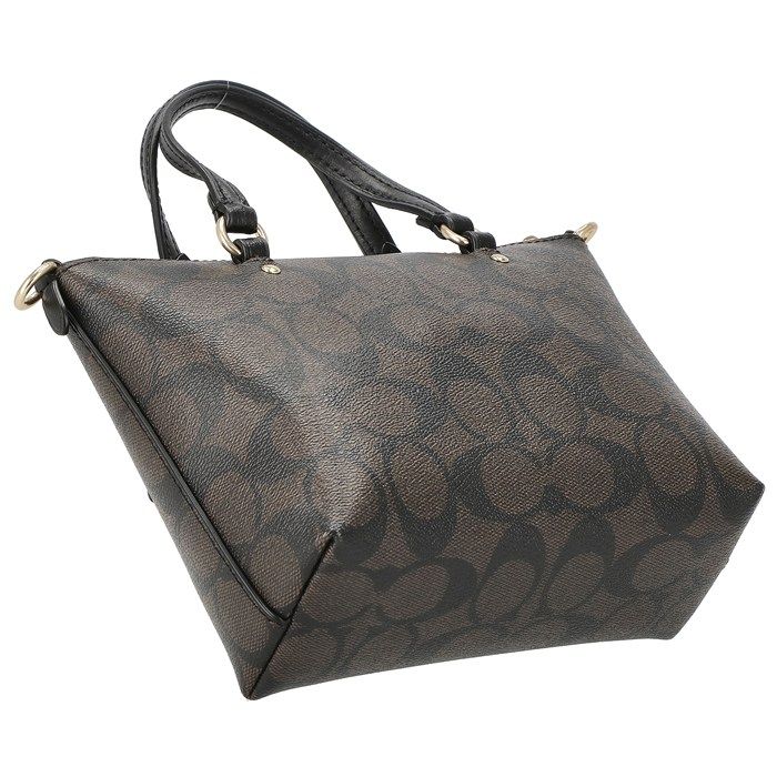 コーチ COACH ショルダーバッグ ミニ ギャラリー クロスボディ CA 721 IMAA 8 2025 AW ブラウン シグネチャーキャンバス ブラック レザー