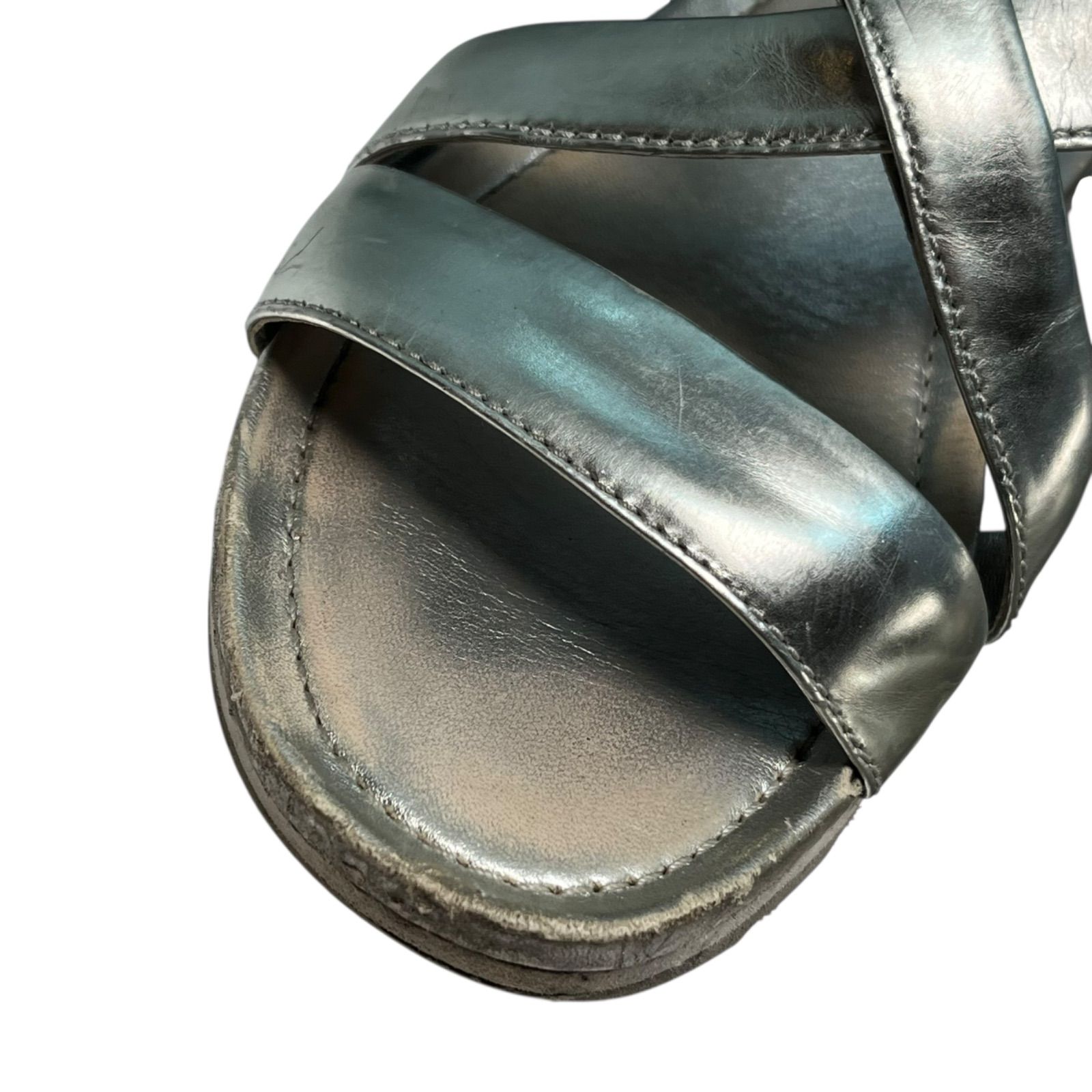 管2511-422】PRADA SPORT プラダ スポーツ シルバー サンダル 中古 靴