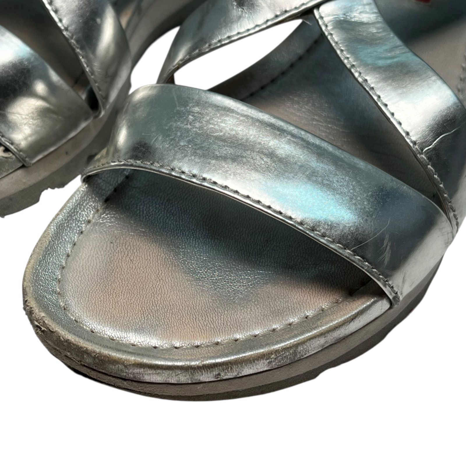 管2511-422】PRADA SPORT プラダ スポーツ シルバー サンダル 中古 靴