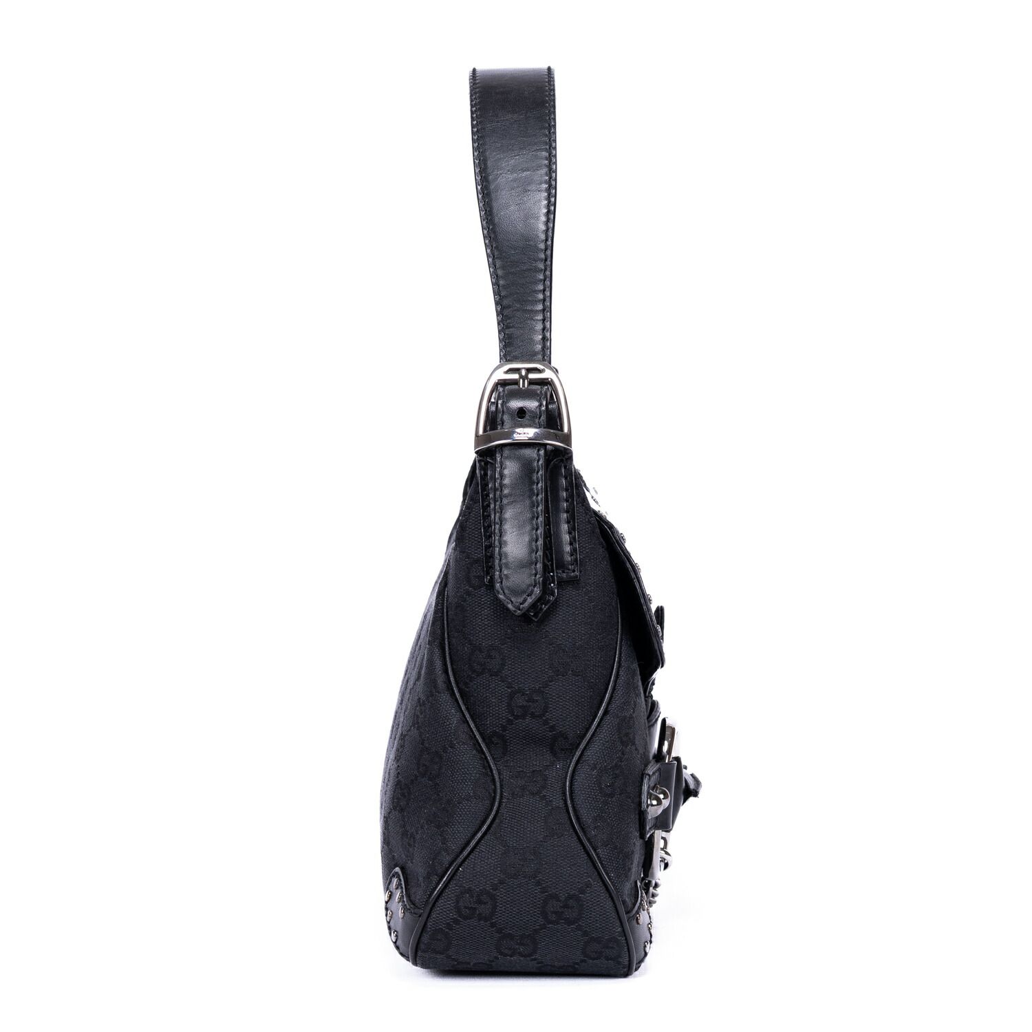  GUCCI グッチホースビット黒モノグラムキャンバスA その他 バッグ