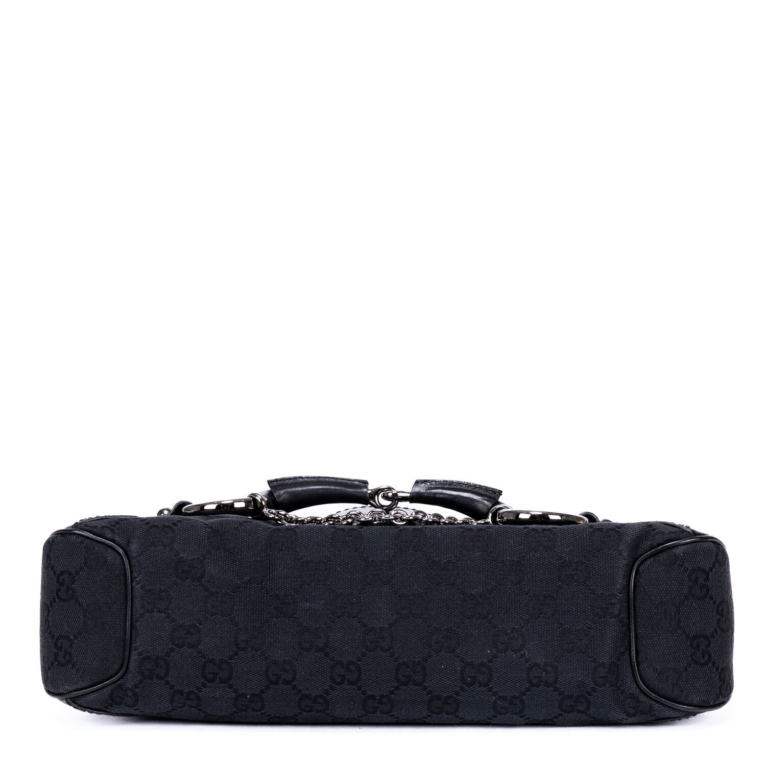グッチホースビット黒モノグラムキャンバスA