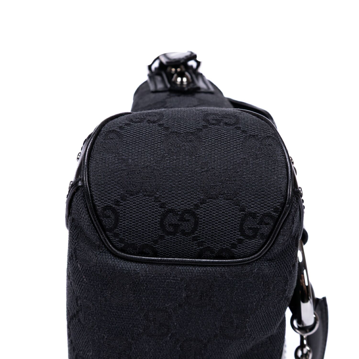 GUCCI グッチホースビット黒モノグラムキャンバスA