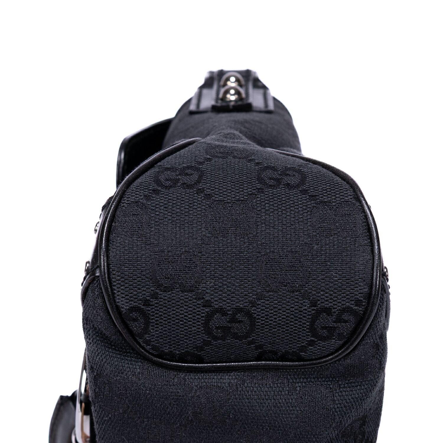 GUCCI グッチホースビット黒モノグラムキャンバスA