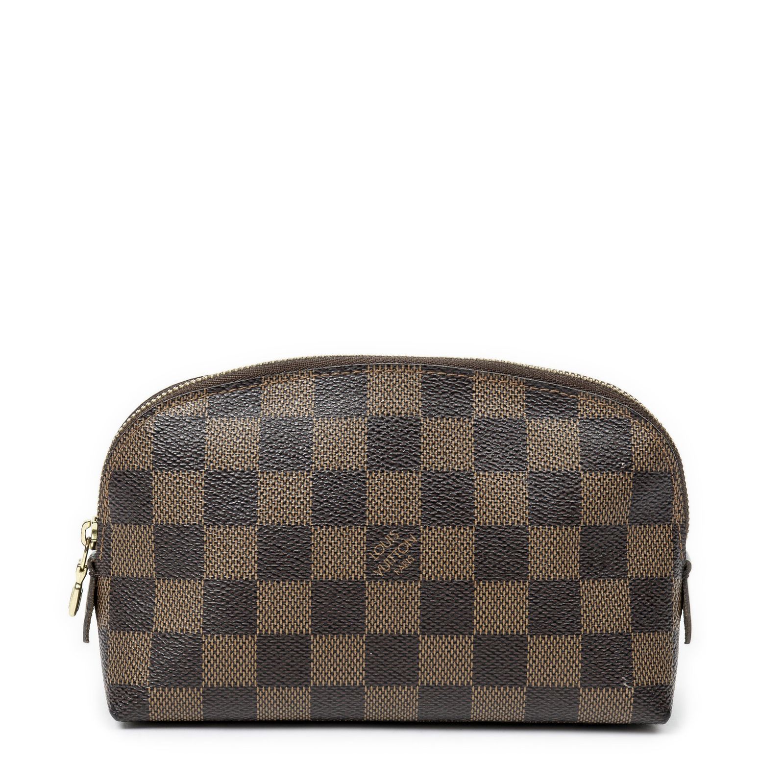 中古] LOUIS VUITTON ルイヴィトン化粧ポーチ茶色ダミエ エベヌA