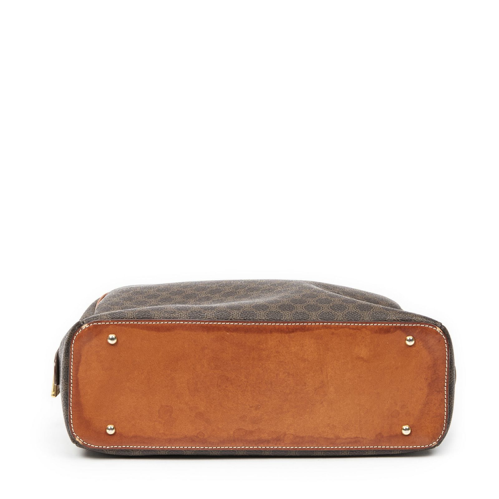 CELINE セリーヌドームボウラーバッグ茶色マカダムPVCキャンバスAB