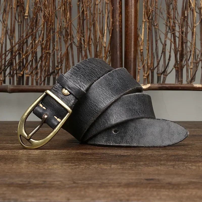  PD 078 本革 メンズベルト 3.8 cm幅 真鍮バックル レトロデザイン 牛革フルグレイン ハンドメイド ジーンズ カジュアル対応 選べる 3 手作り プレゼント おしゃれ ギフトにも ベルト 小物