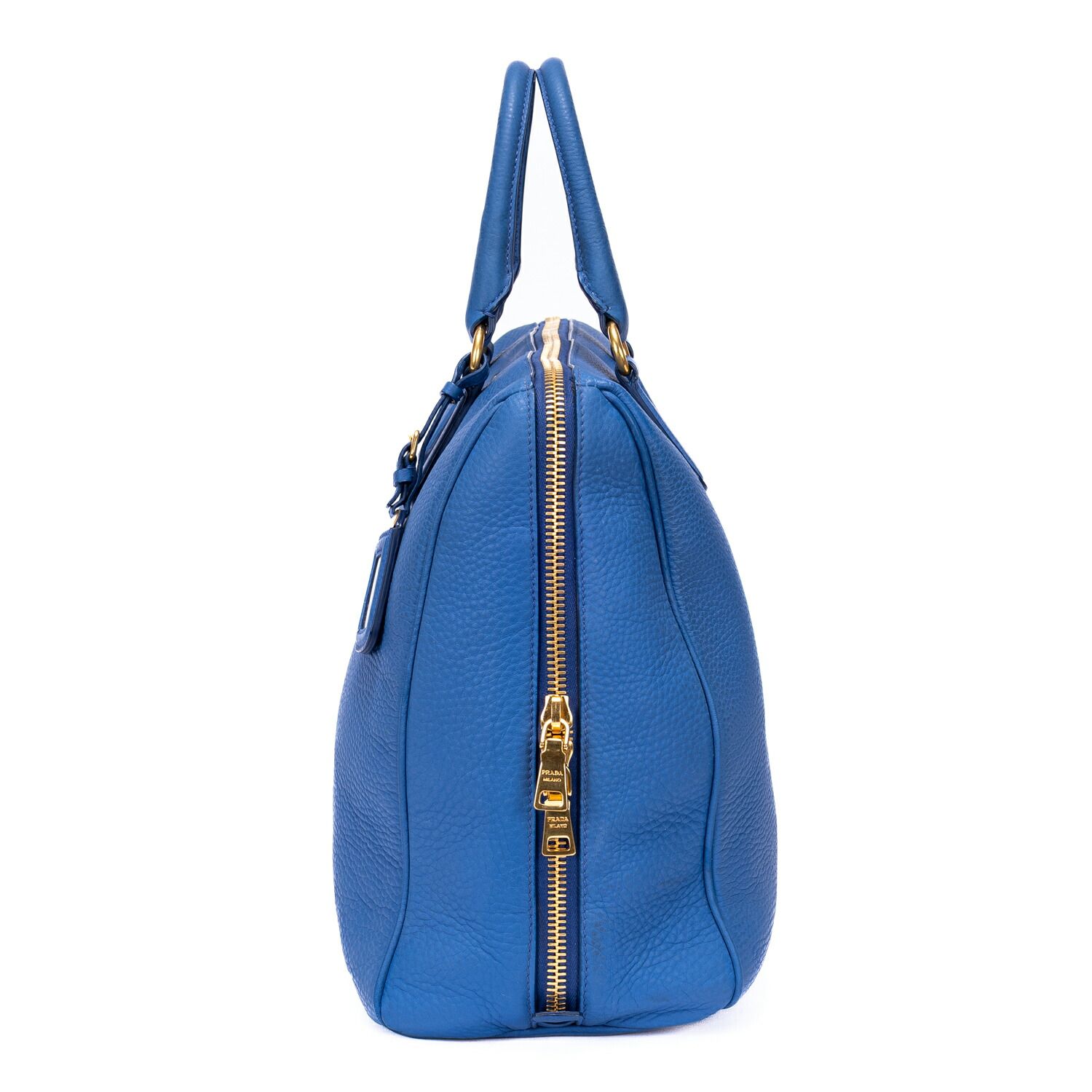 プラダサイドジップボストン青ヴィテッロ