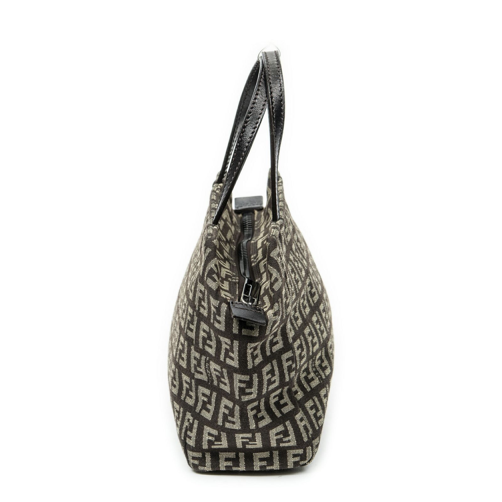 FENDI フェンディミニジップハンドバッグブラウン