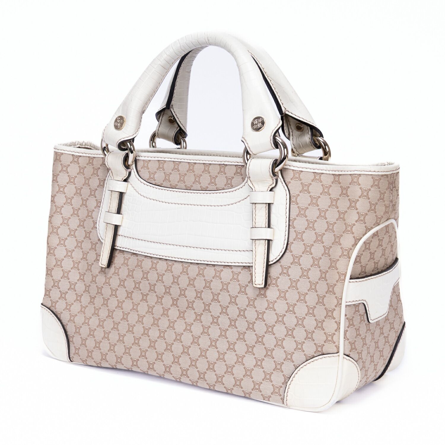 CELINE セリーヌブギーベージュ 白マカダムキャンバスA