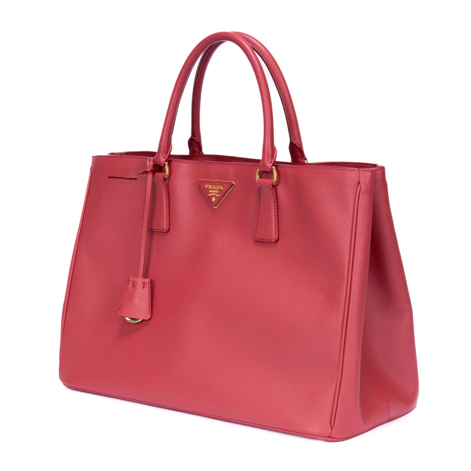 PRADA プラダサフィアーノ ラックス トート赤サフィアーノレザーA