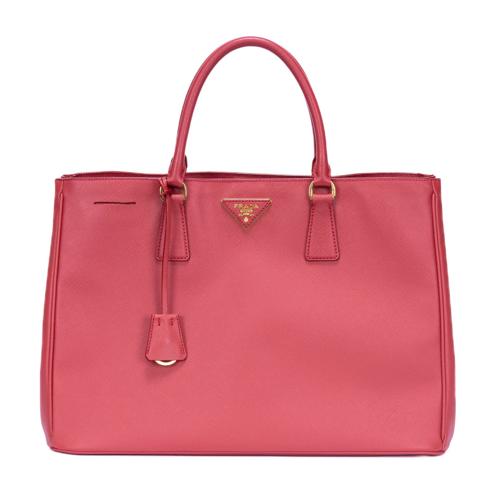 PRADA プラダサフィアーノ ラックス トート赤サフィアーノレザーA