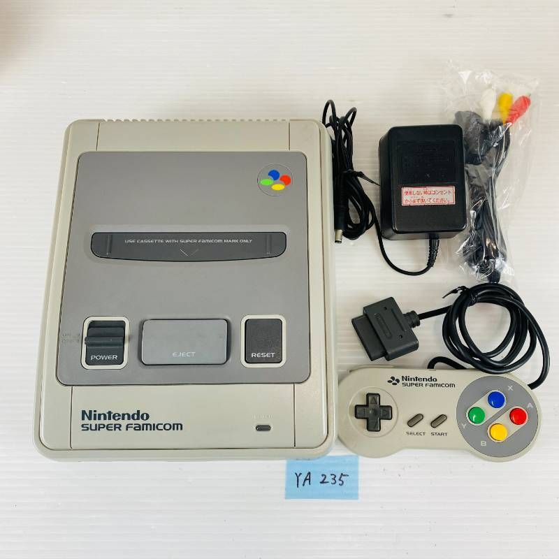 YA 235 すぐに遊べるセット Nintendo SUPER Famicom 1 CHIP 03 本体 コントローラー 互換AVケーブル ACアダプター セット 任天堂 ニンテンドー スーパーファミコン スーファミ SFC 据置型ゲーム機 第4世代