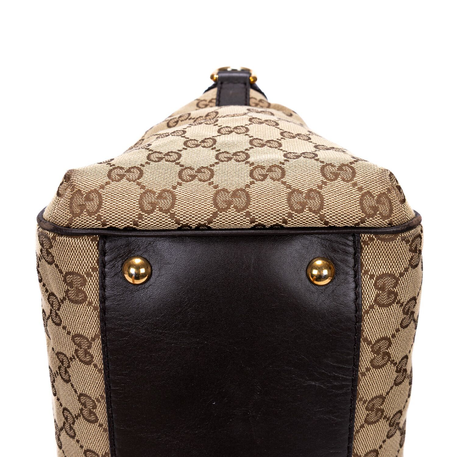  GUCCI グッチスカーレット トップハンドルベージュ ダークブラウンモノグラムキャンバスA その他 バッグ