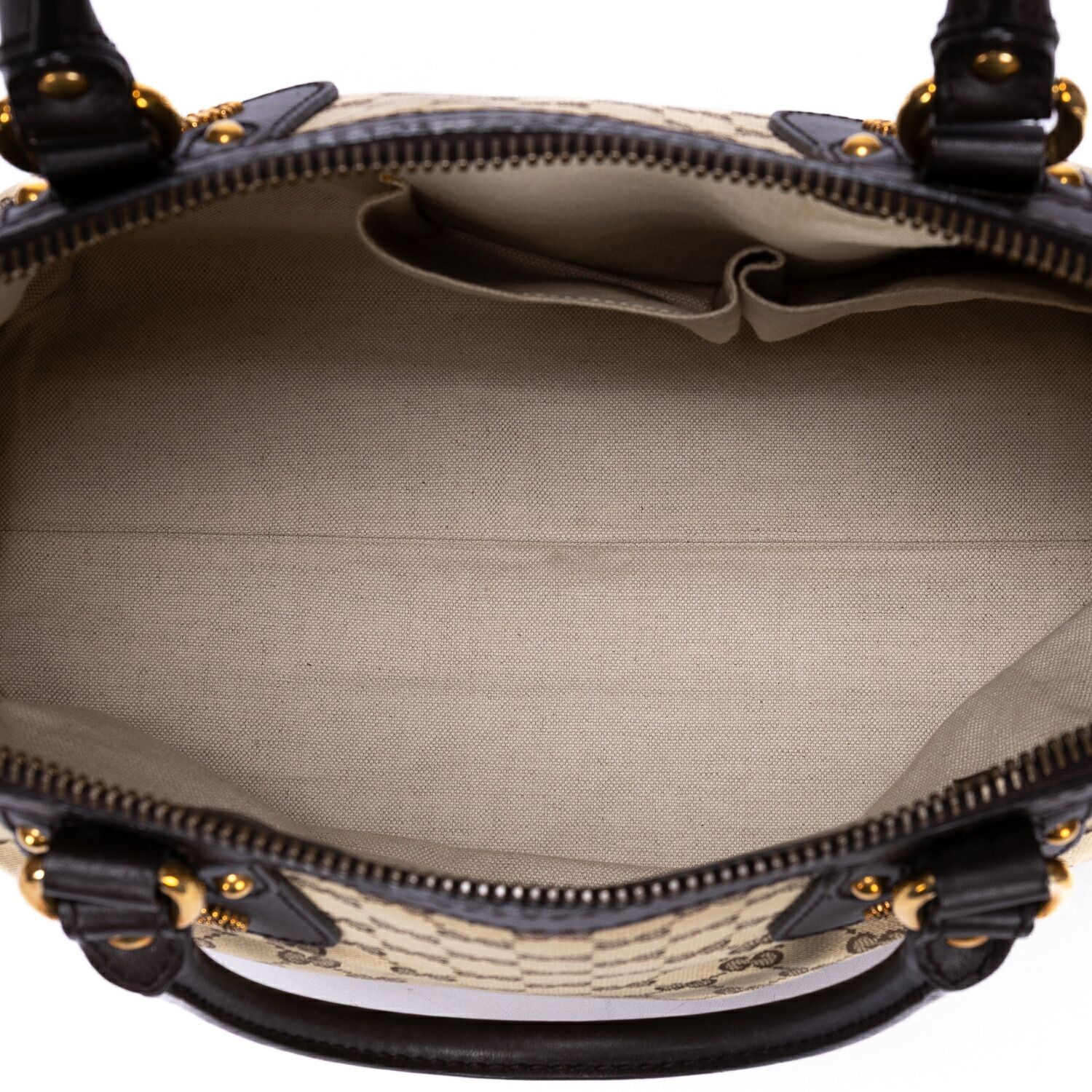 トップハンドルベージュ ダークブラウンモノグラムキャンバスA