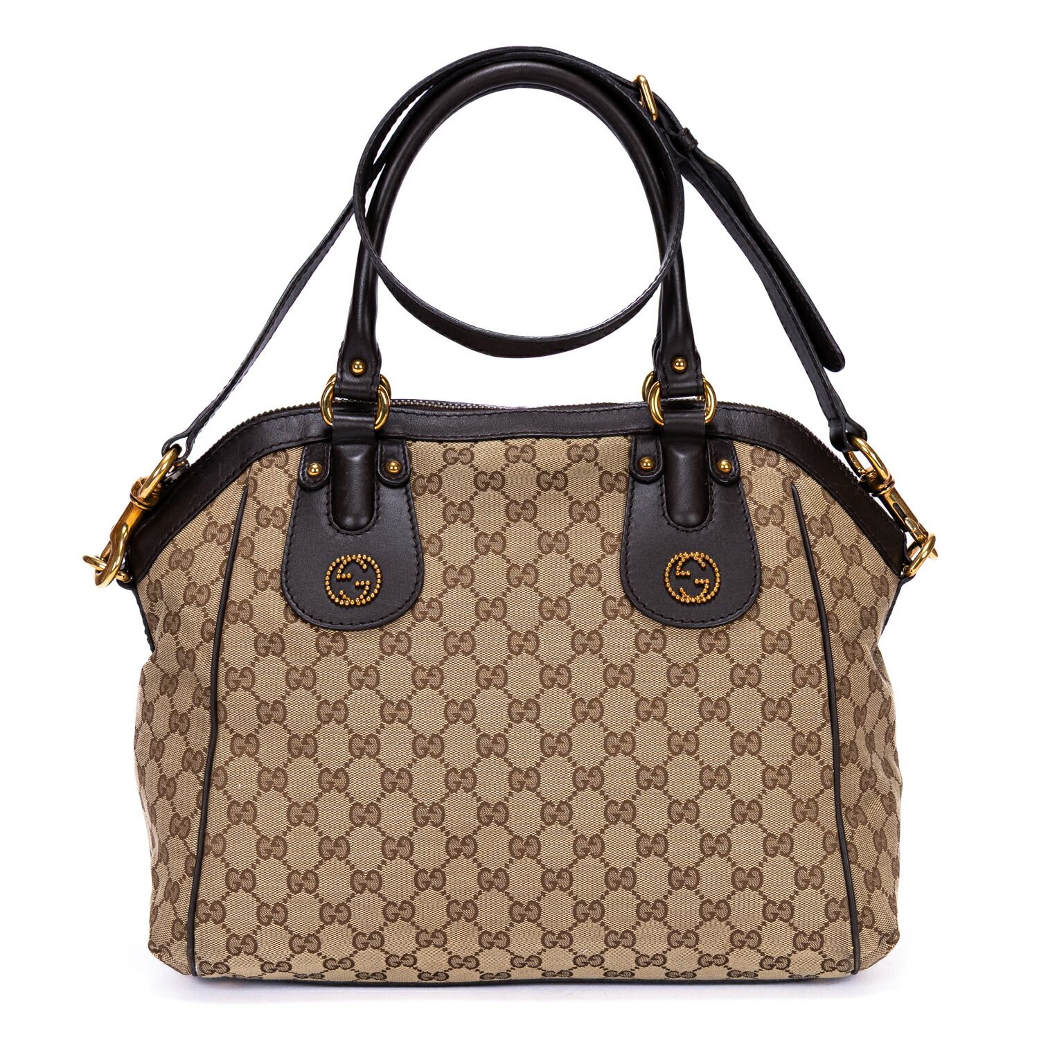 トップハンドルベージュ ダークブラウンモノグラムキャンバスA