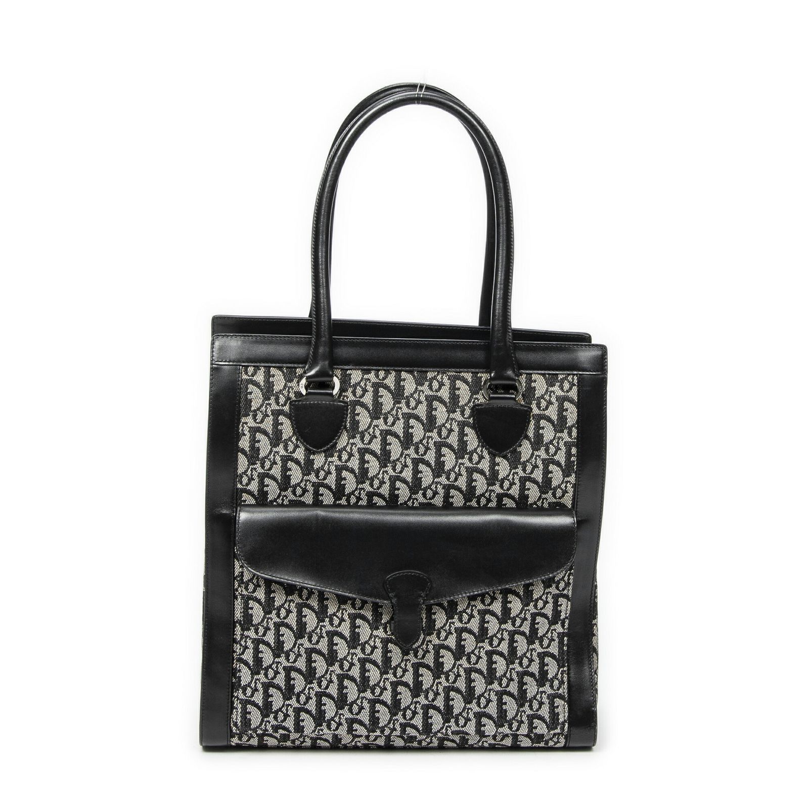 DIOR ディオールフロントポケットトールトートネイビー グレートロッター柄 キャンバスA