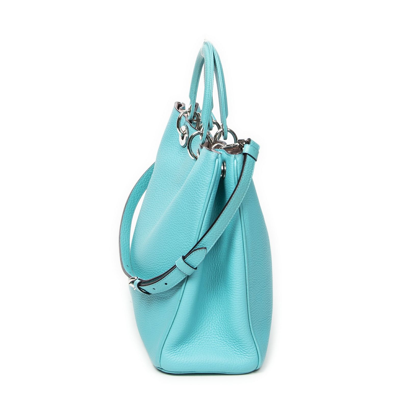  DIOR ディオールラージ ソフト レディ ディオール トートティールグレインカーフスキンレザーA メッセンジャーバッグ ショルダーバッグ