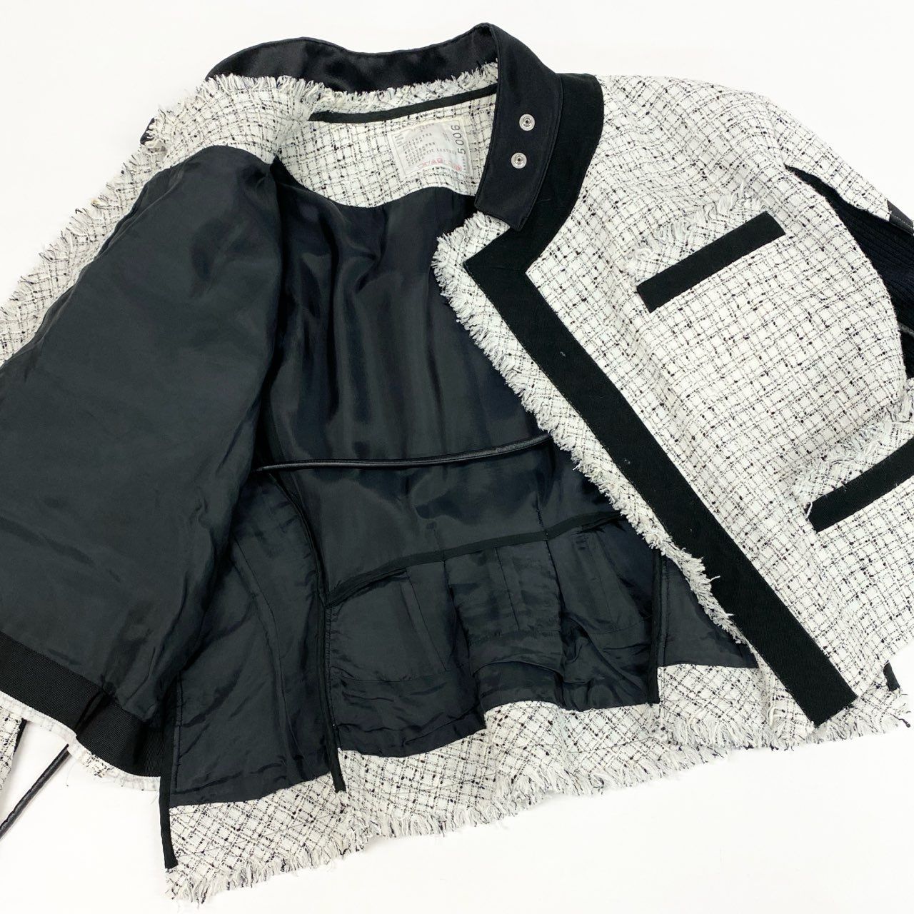 69L17 sacai サカイ 20SS Summer Tweed Jacket ツイードジャケット 異