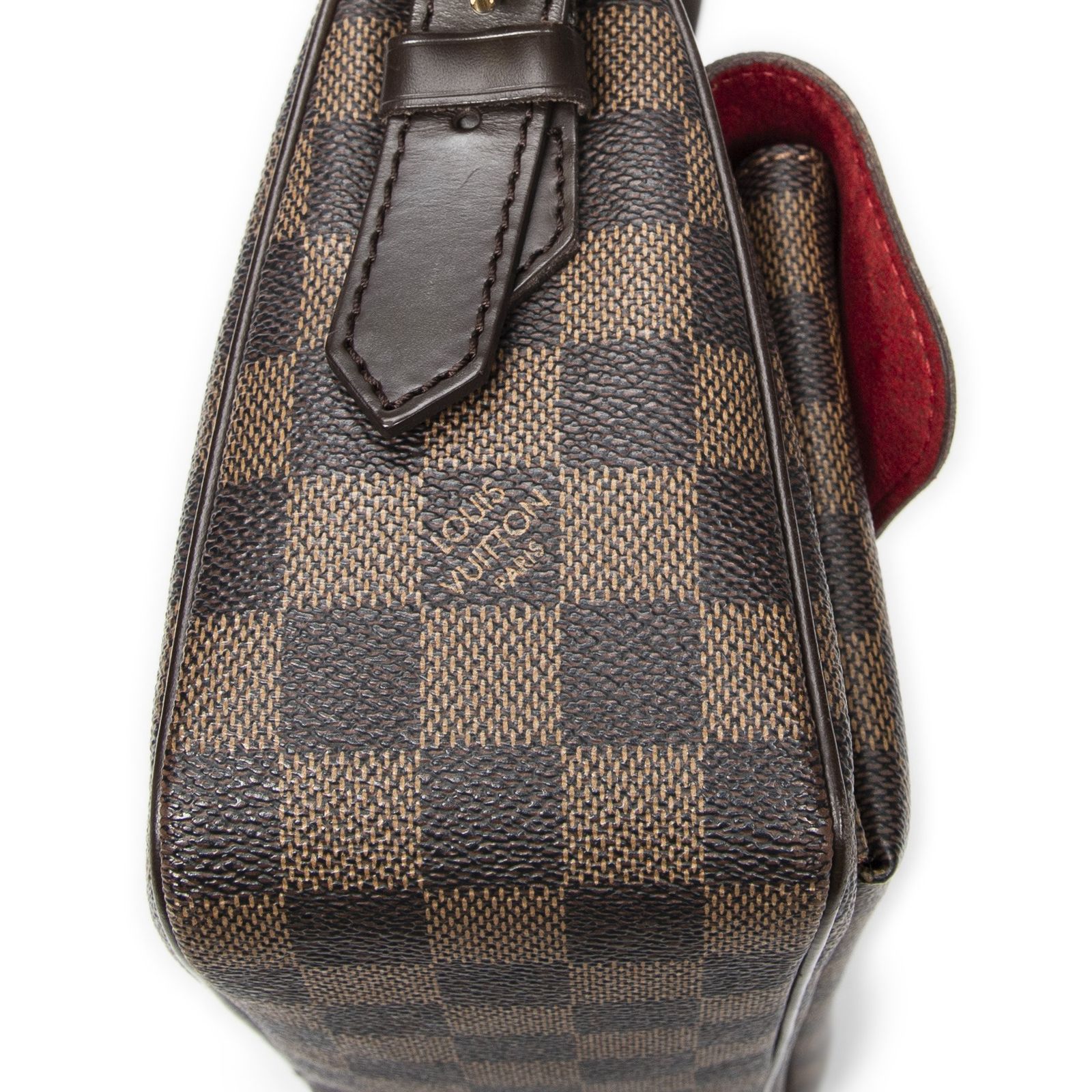 ロングストラップ茶色ダミエ エベヌA