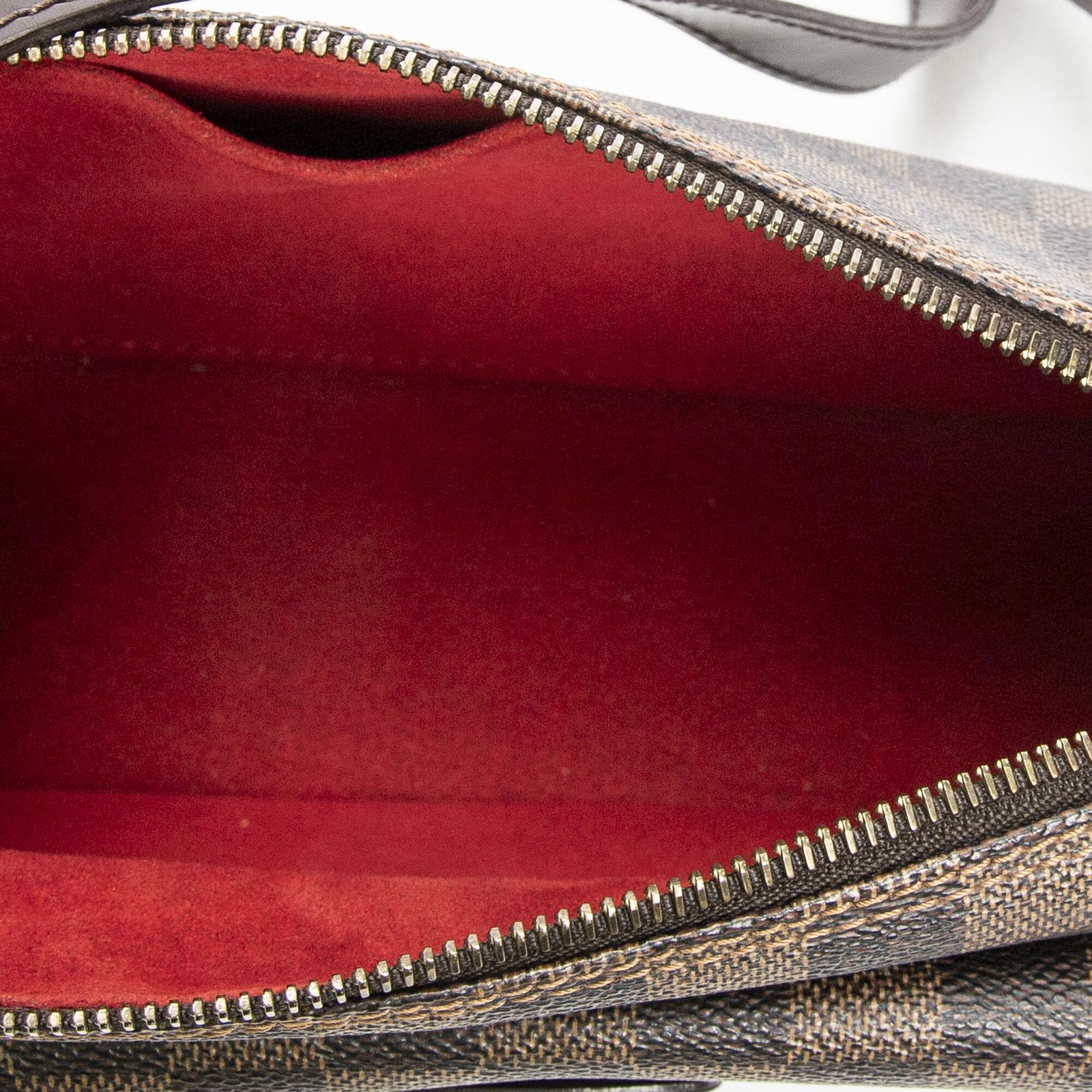 ロングストラップ茶色ダミエ