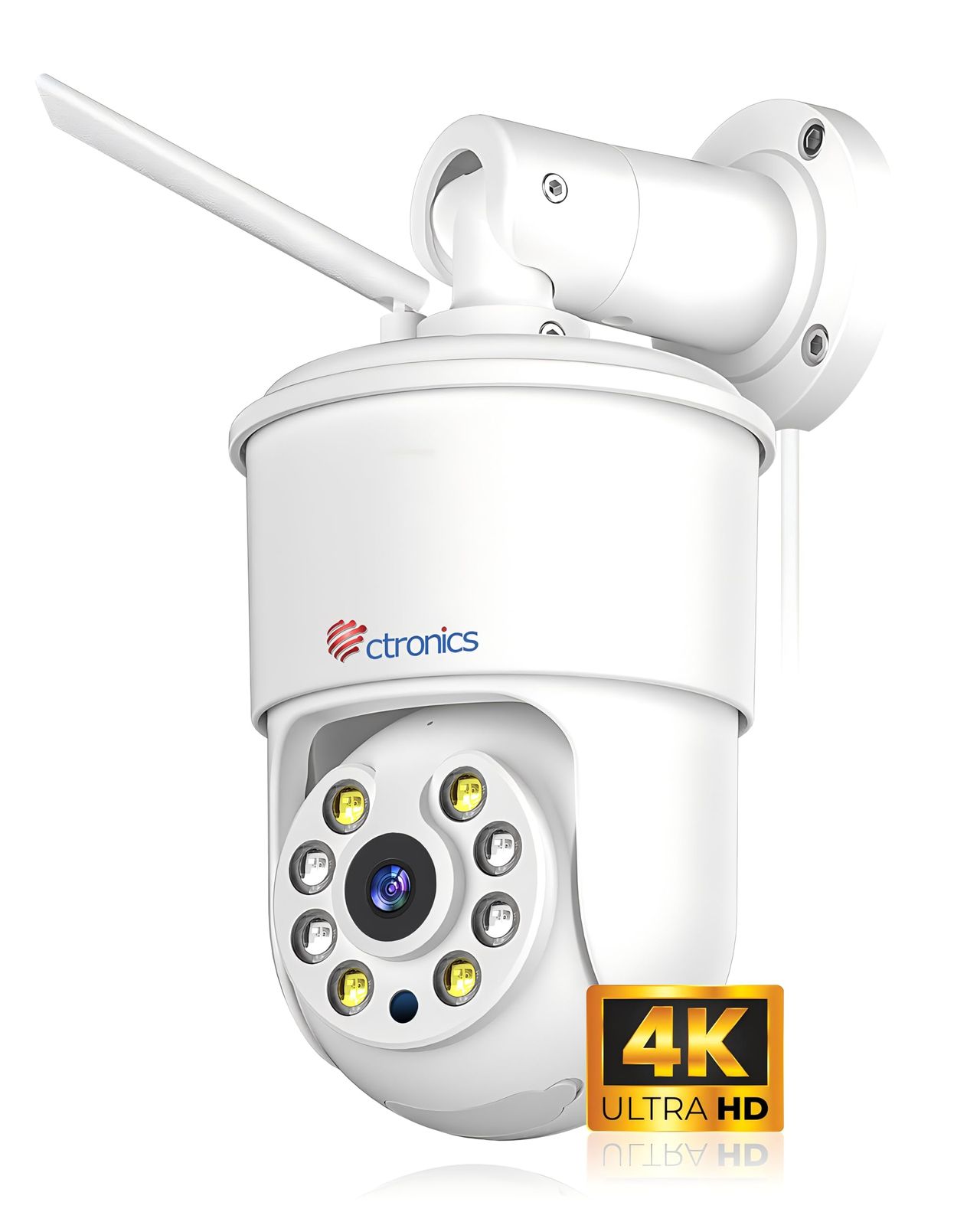 Ctronics 4 K 防犯カメラ 屋外 5 GWi Fi対応 800万画素 金属製 自動追尾 AI人 ペット 車両検知 スマホ PC対応 ONVIF NVR 256 GBMicroSDカード対応 ナイト 音光威嚇 APモード プリセット機能 24時間