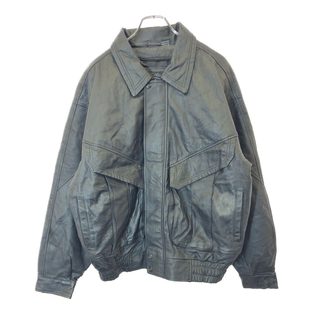MV レザージャケット ブラック メンズ L相当 古着 V 8724