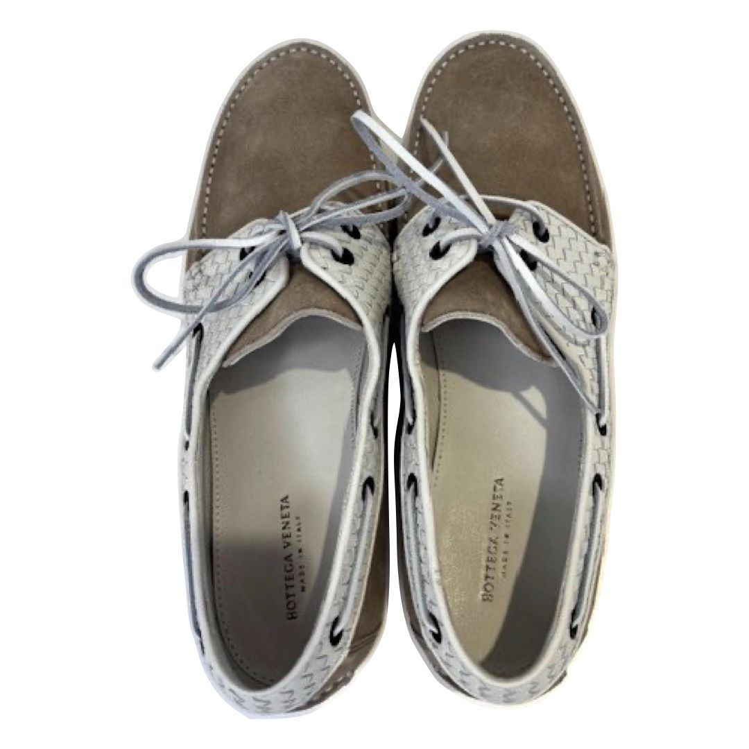 BOTTEGA VENETA ボッテガヴェネタ デッキシューズ スウェード ベージュ サイズ43 28 cm 袋 き メンズ