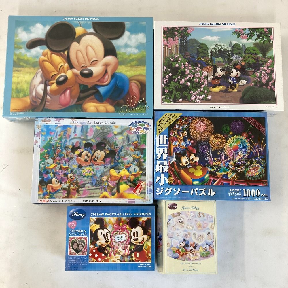 02 w 21578 Disney ディズニー 他 ジグソーパズル 完成品含む パネル フレーム付き ミッキー プーさん スティッチ カーズ 品