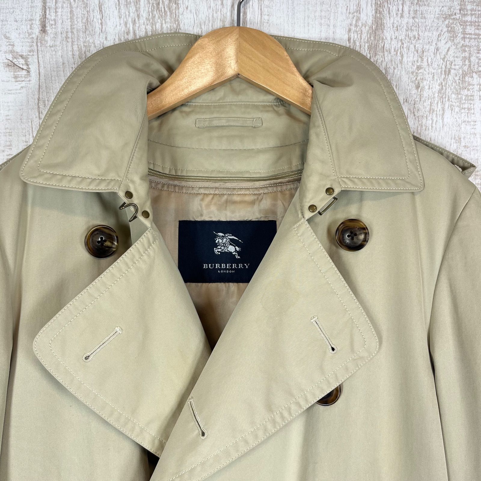バーバーリー　ライトベージュ トレンチコート ダブルブレスト BURBERRY】HILLINGTON LONG ダブルブレストトレンチコート (Burberry