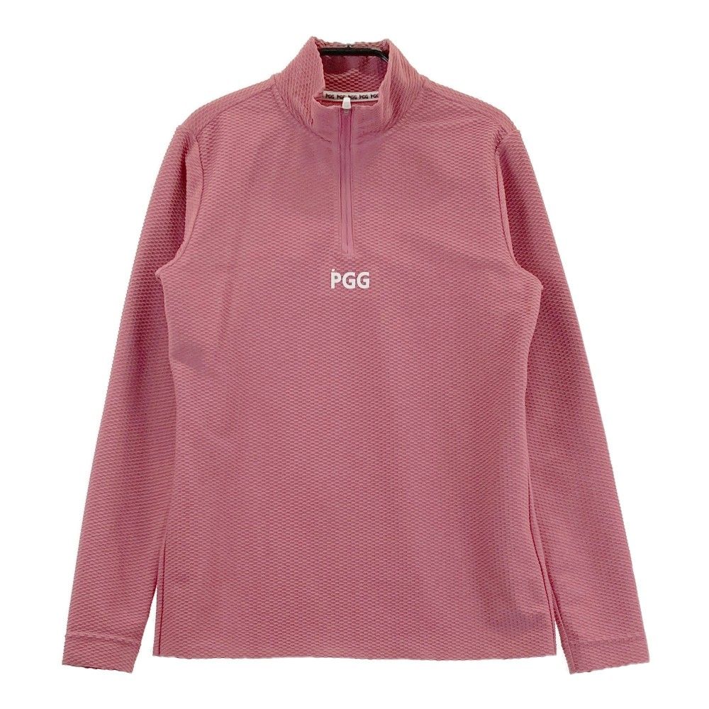 サイズ 0 PGG PEARLY GATES パーリーゲイツ モデル ハーフジップ 長袖Tシャツ ピンク系 ゴルフウェア レディース ストスト