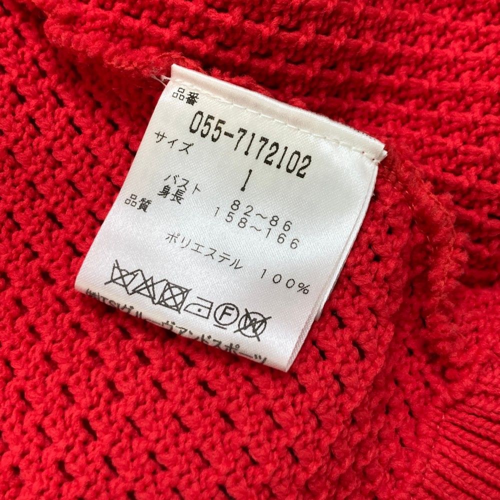 サイズ 1 PEARLY GATES パーリーゲイツ フード付き ニット ジップジャケット レッド系 ゴルフウェア レディース ストスト アイアン ジュニア用クラブ