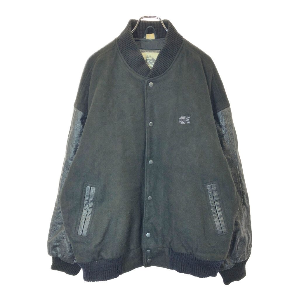 BURK’S BAY ウール スタジアムジャケット ブラック メンズ XXL相当 古着 V 8725