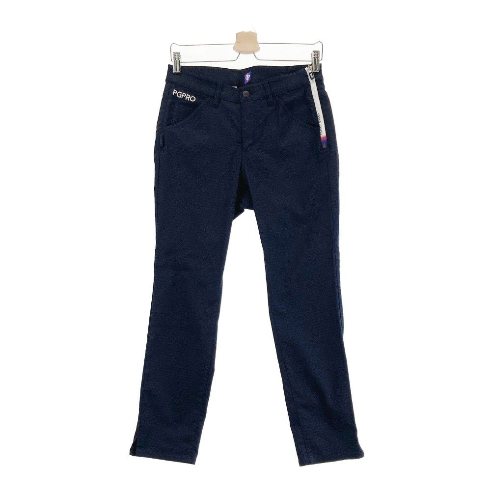 サイズ 1 PEARLY GATES パーリーゲイツ モデル ストレッチパンツ ロゴ柄 ネイビー系 ゴルフウェア レディース ストスト