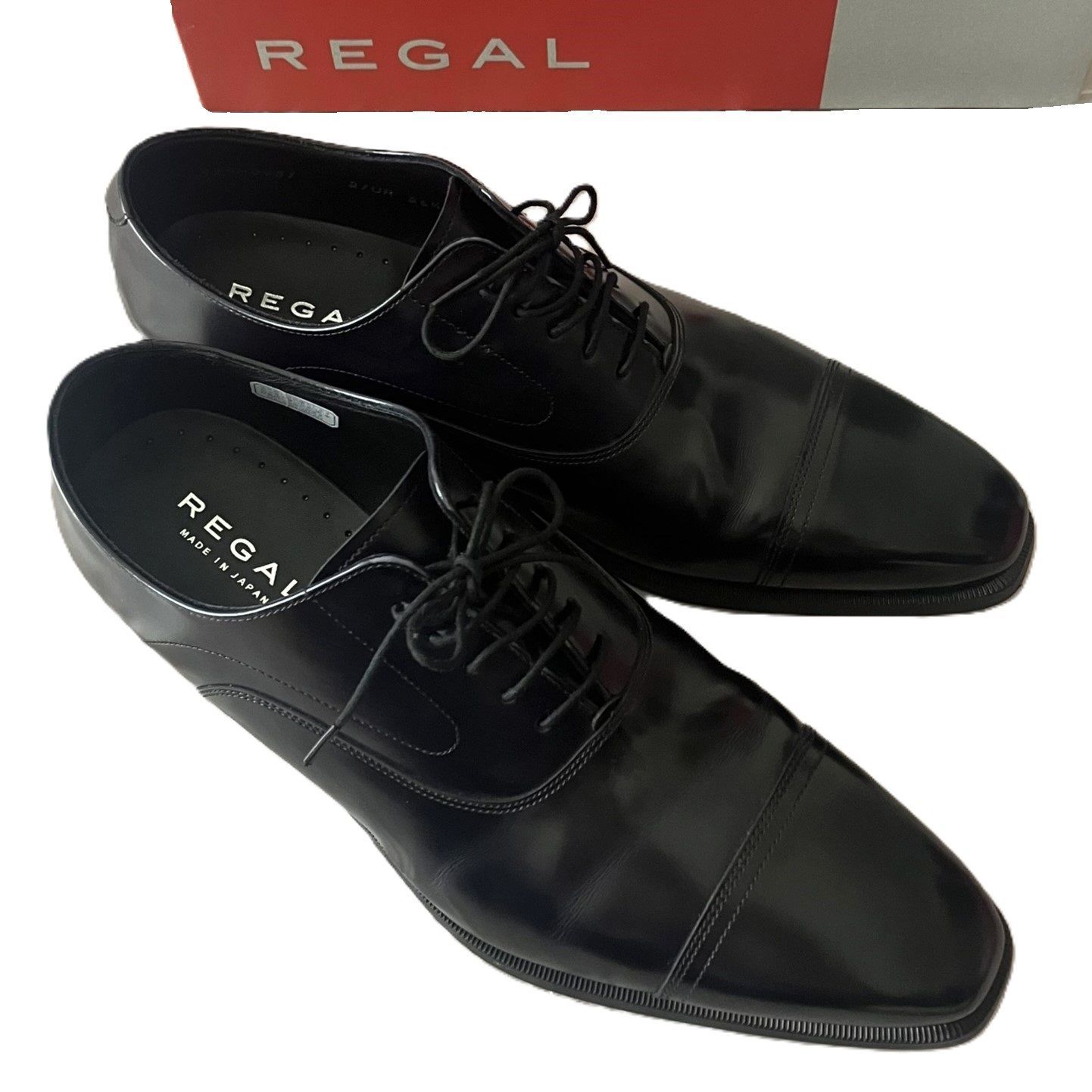REGAL リーガル 26.5㎝ レースアップシューズ ドレスシューズ ビジネスシューズ レザー 本革 ブラック 黒 光沢感 ツヤ革 艶感