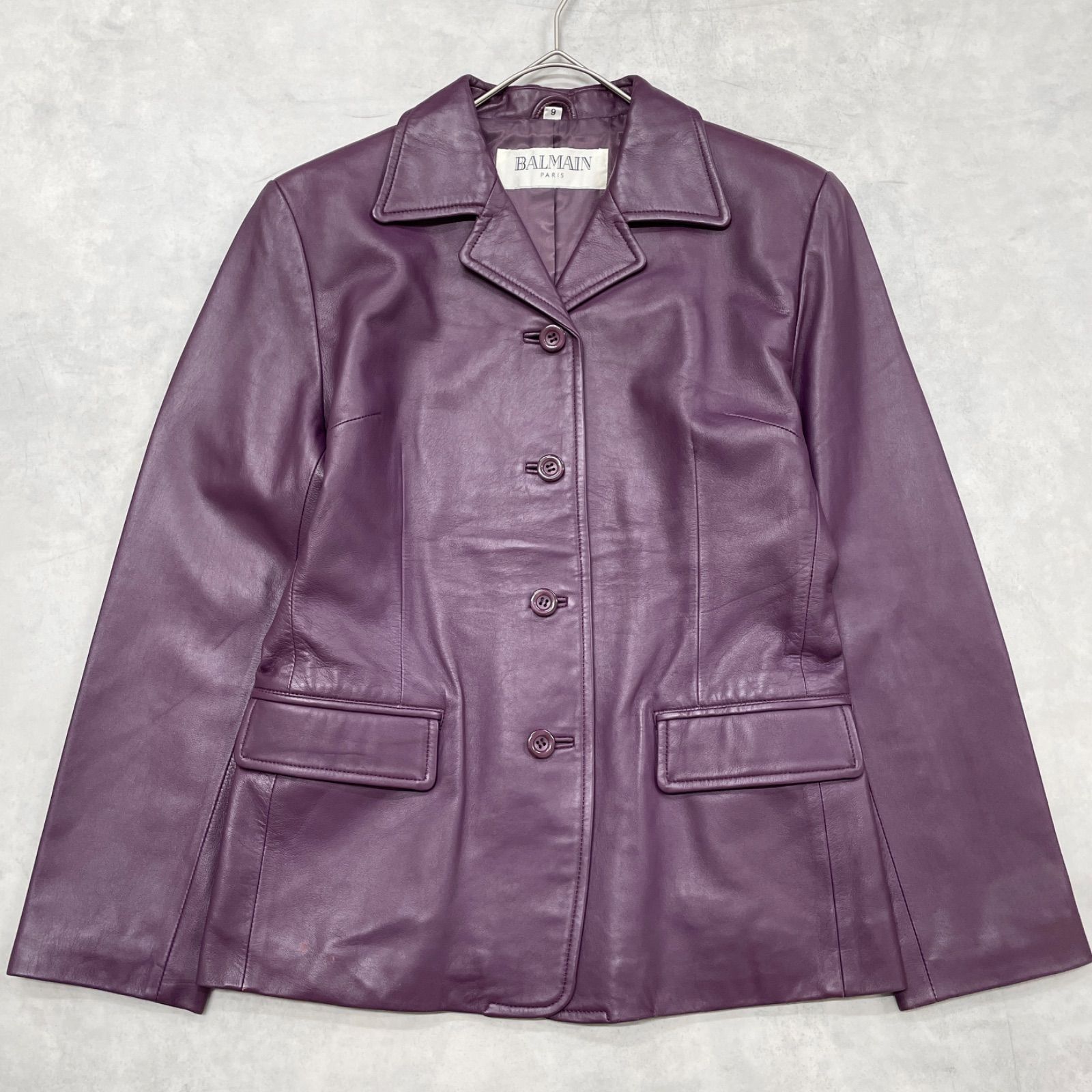 新品同様✨️ 希少 BALMAIN　バルマン　レザージャケット BALMAIN PARIS バルマン ライダース ジャケット メンズ エコレザー