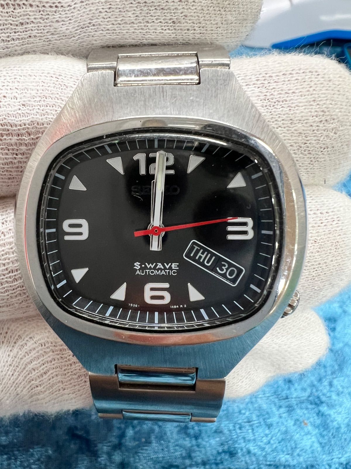 SEIKO S WAVE 稼働品 ブラック文字盤 SEIKO