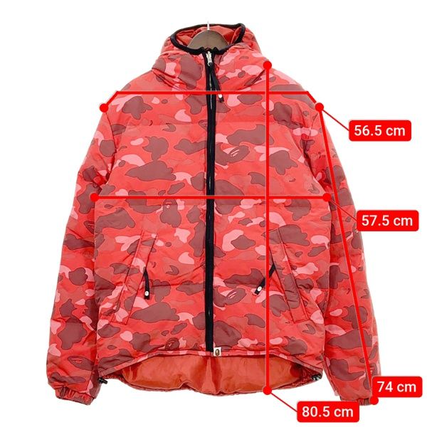 s*2様 A BATHING APE レッドカモフラージュアウター A BATHING APE アベイシングエイプ ダウンジャケット ブルゾン