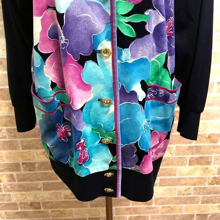 送料込み！ 美品 LEONARD カーディガン M 花柄 綿100％ 464 【公式通販】
