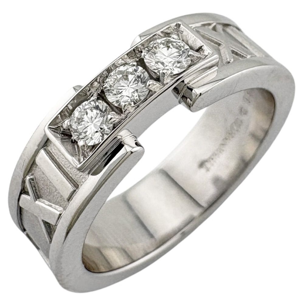 ティファニー アトラス リング 指輪 9号 18金 K 18ホワイトゴールド ダイヤモンド レディース TIFFANY-Co.