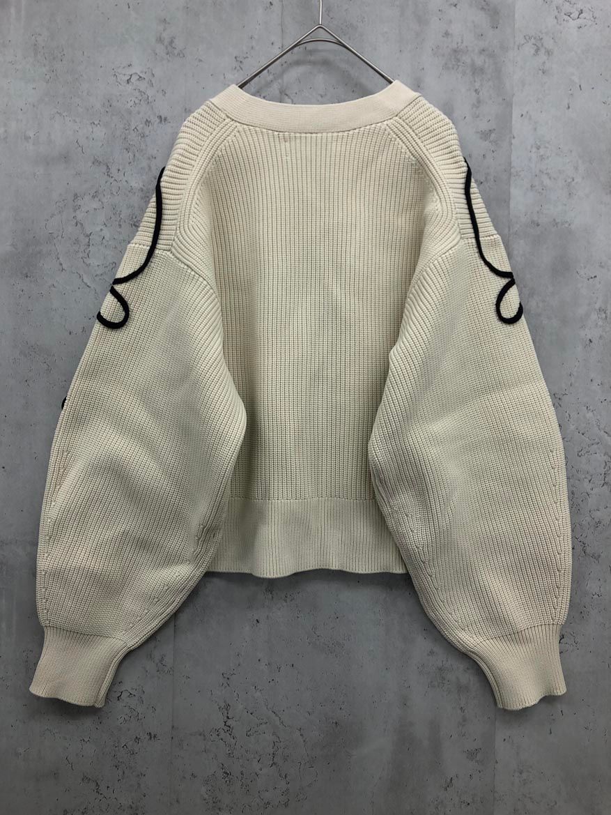 ADAM ET ROP アダム エ ロペ GAK-24060-B ラインニット カーディガン sizeF アイボリー レディース