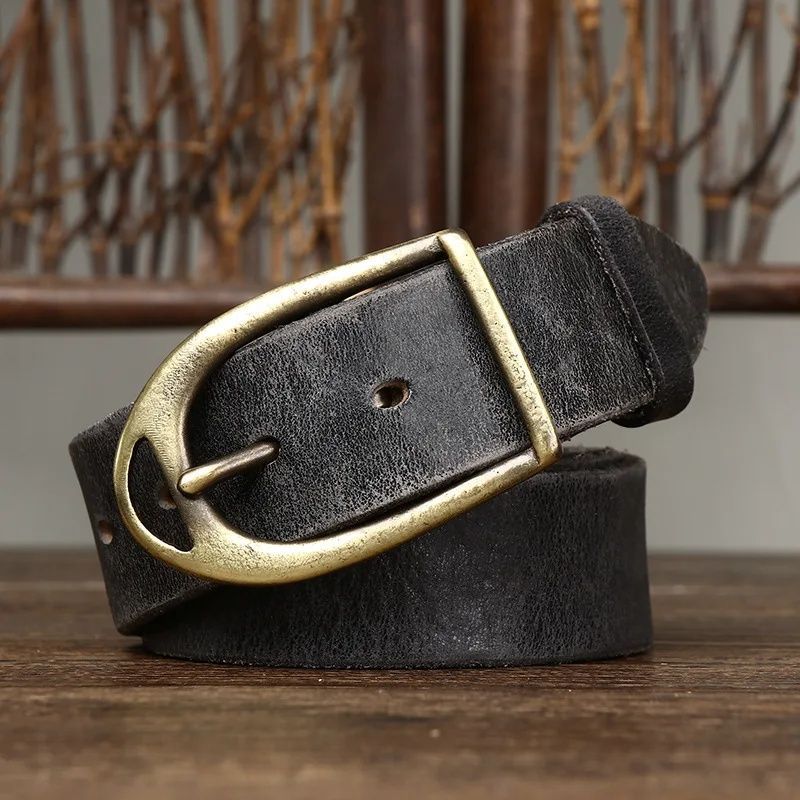 本革 メンズベルト 3.8 cm幅 真鍮バックル レトロデザイン 牛革フルグレイン ハンドメイド ジーンズ カジュアル対応 選べる 3 手作り プレゼント おしゃれ ギフトにも PD 078
